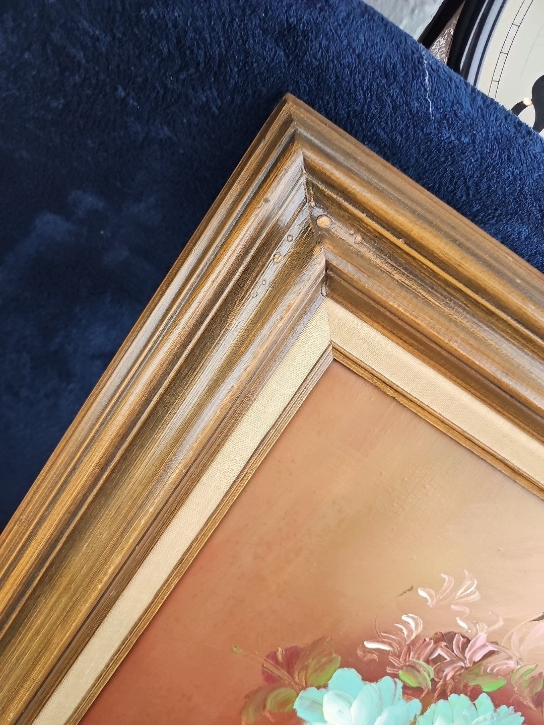 Vintage Framed Floral Still Life Signed Oil Painting-Flowers In Vase 27.5×23.5″