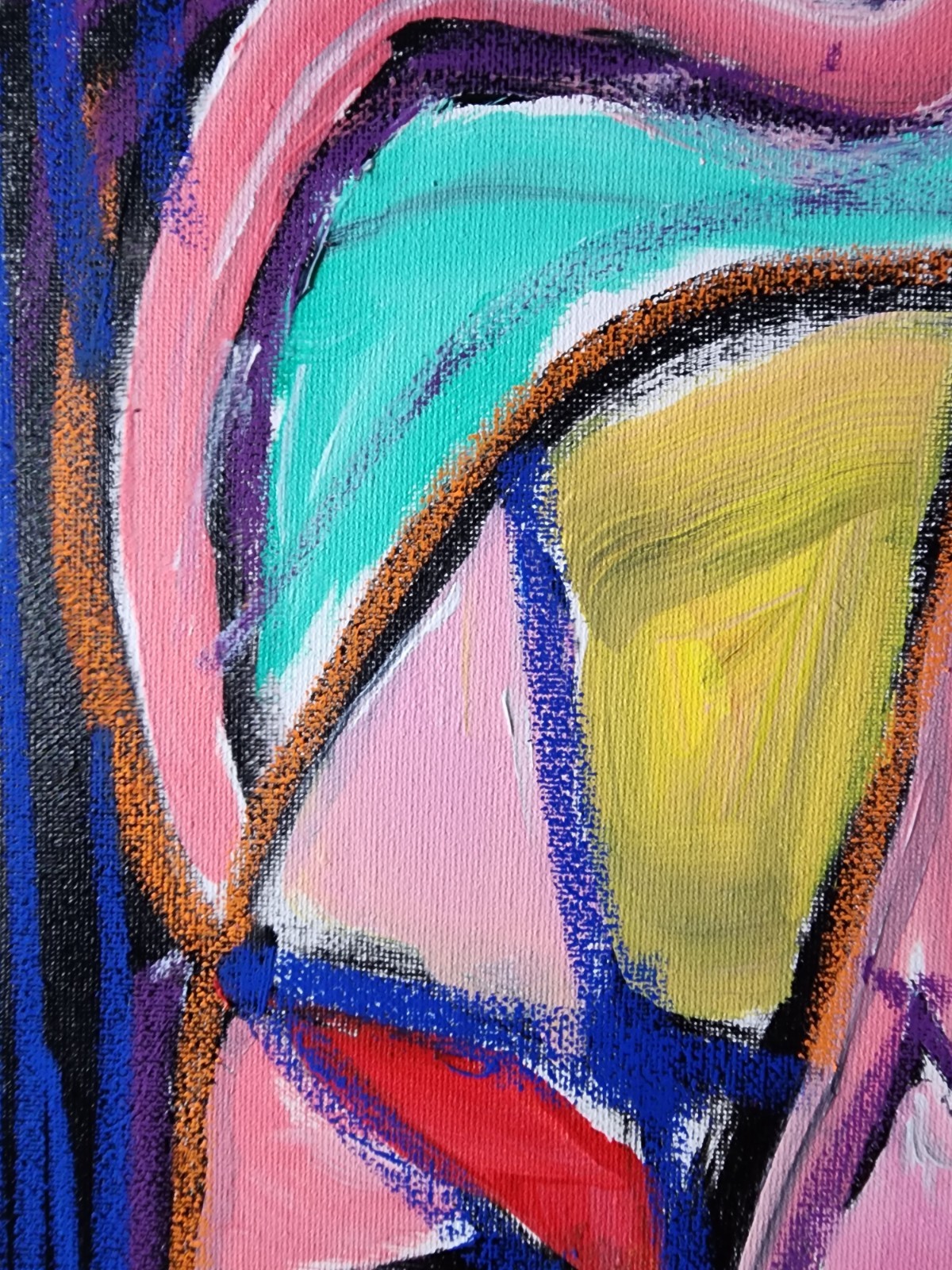 Abstract Expressionism Original Painting Cubism Cat 14×11 Fine Art Canvas Decor