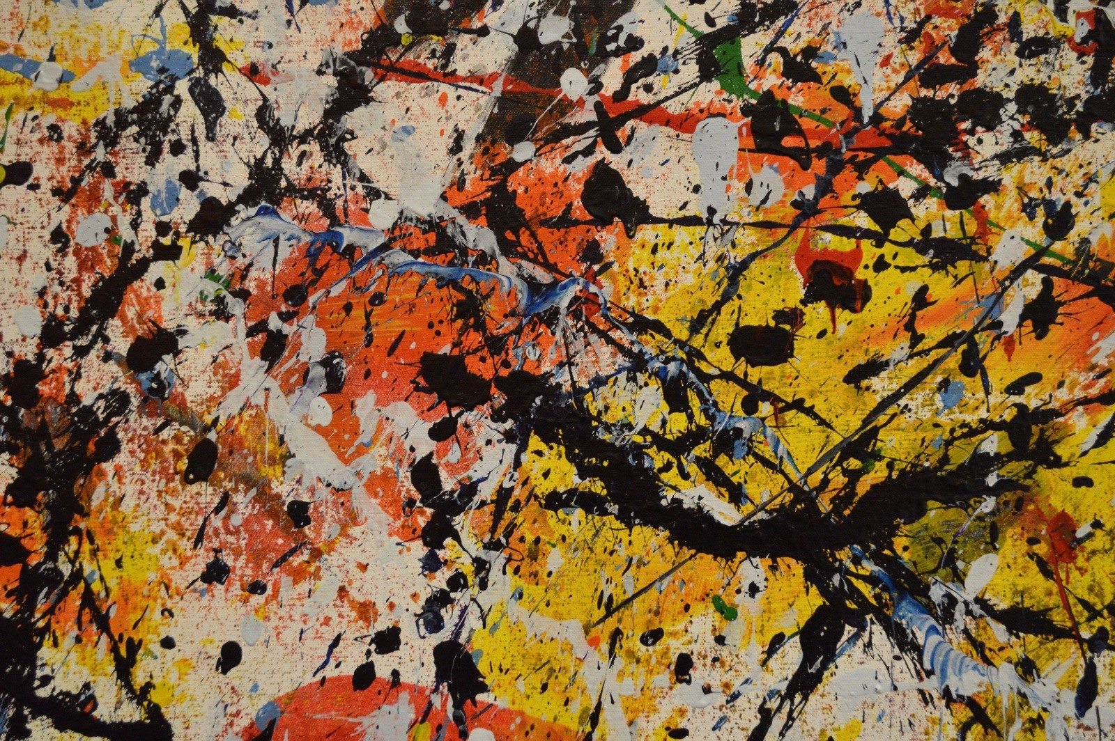 Jackson Pollock Style Giant Canvas Painting 81”X62” (6 Foot 9 inch) Abstract XXL