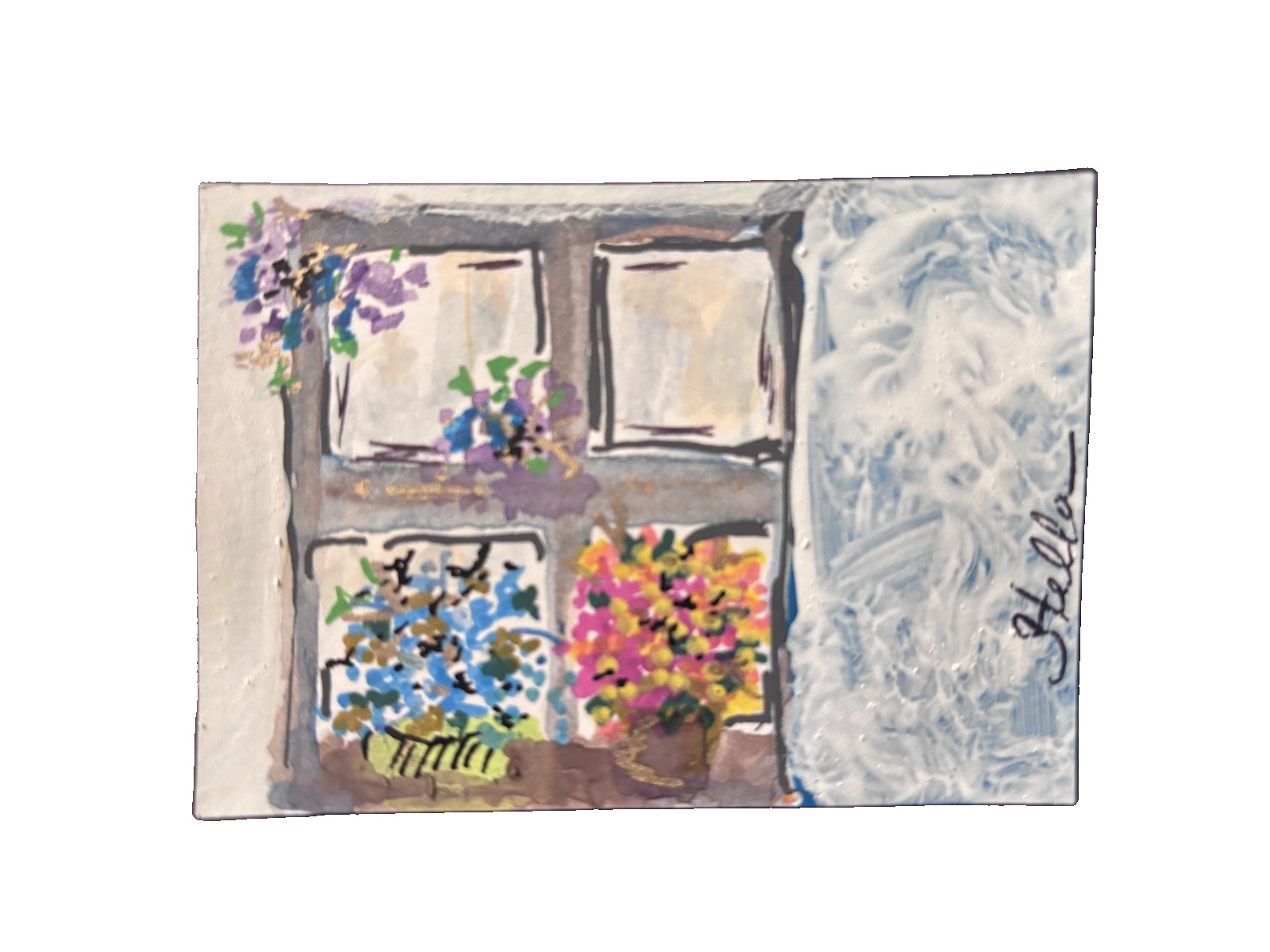 ACEO original art cards 2.5″ x 3.5″ New ‘Window Frame w/Flowers’ Colorado 2026