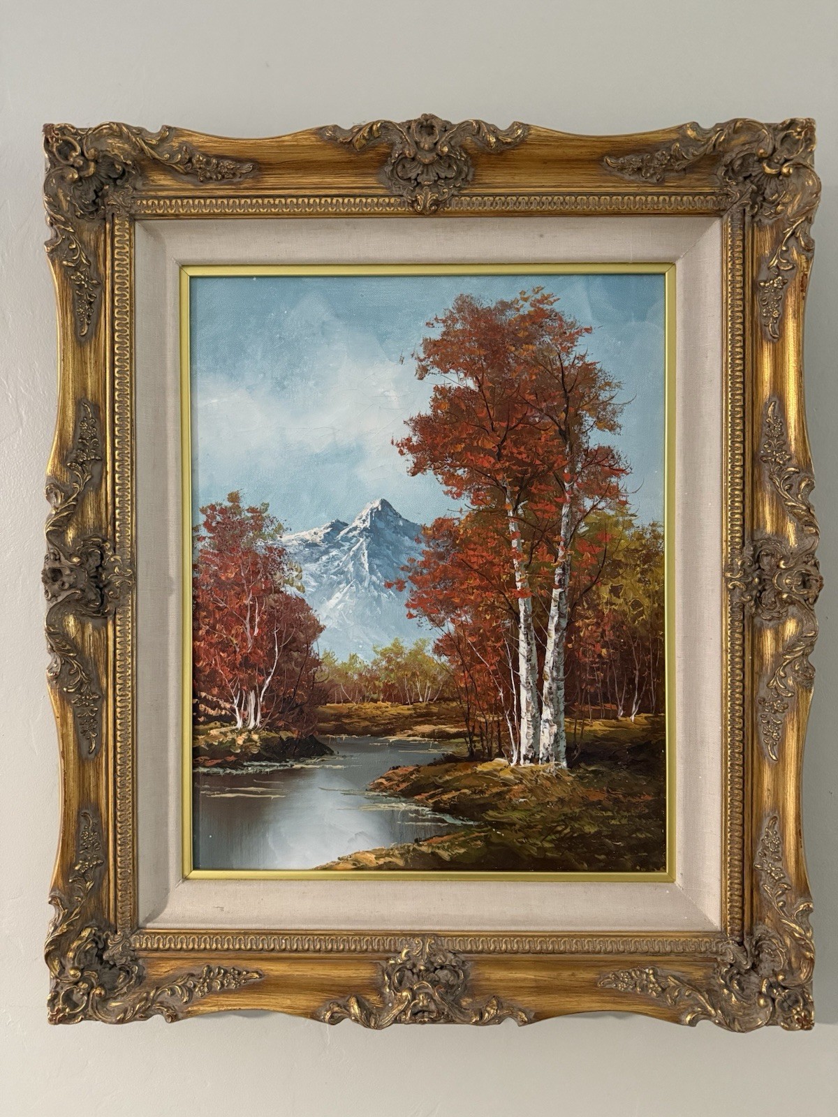 Large Original Oil Painting Fall Landscape 23×27 Signed And Framed one of one