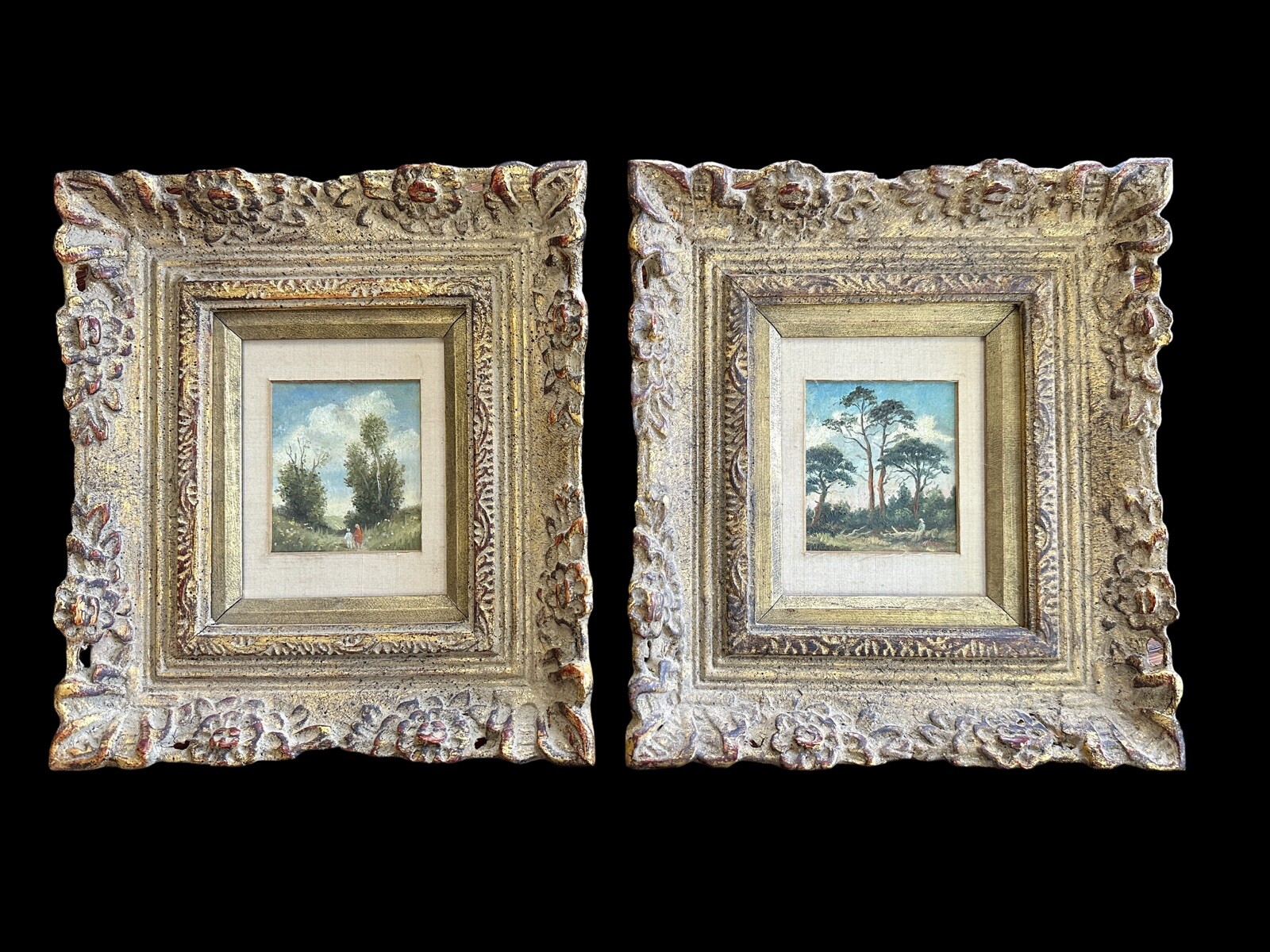 Pair Of Karel Skala Miniature Czech Paintings
