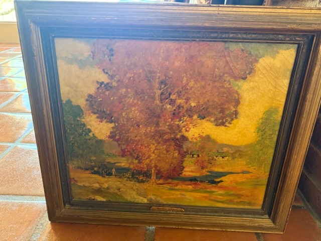 Original MILES J. EARLY Oil on Canvas Framed Painting AUTUMN NORTHERN ILLINOIS