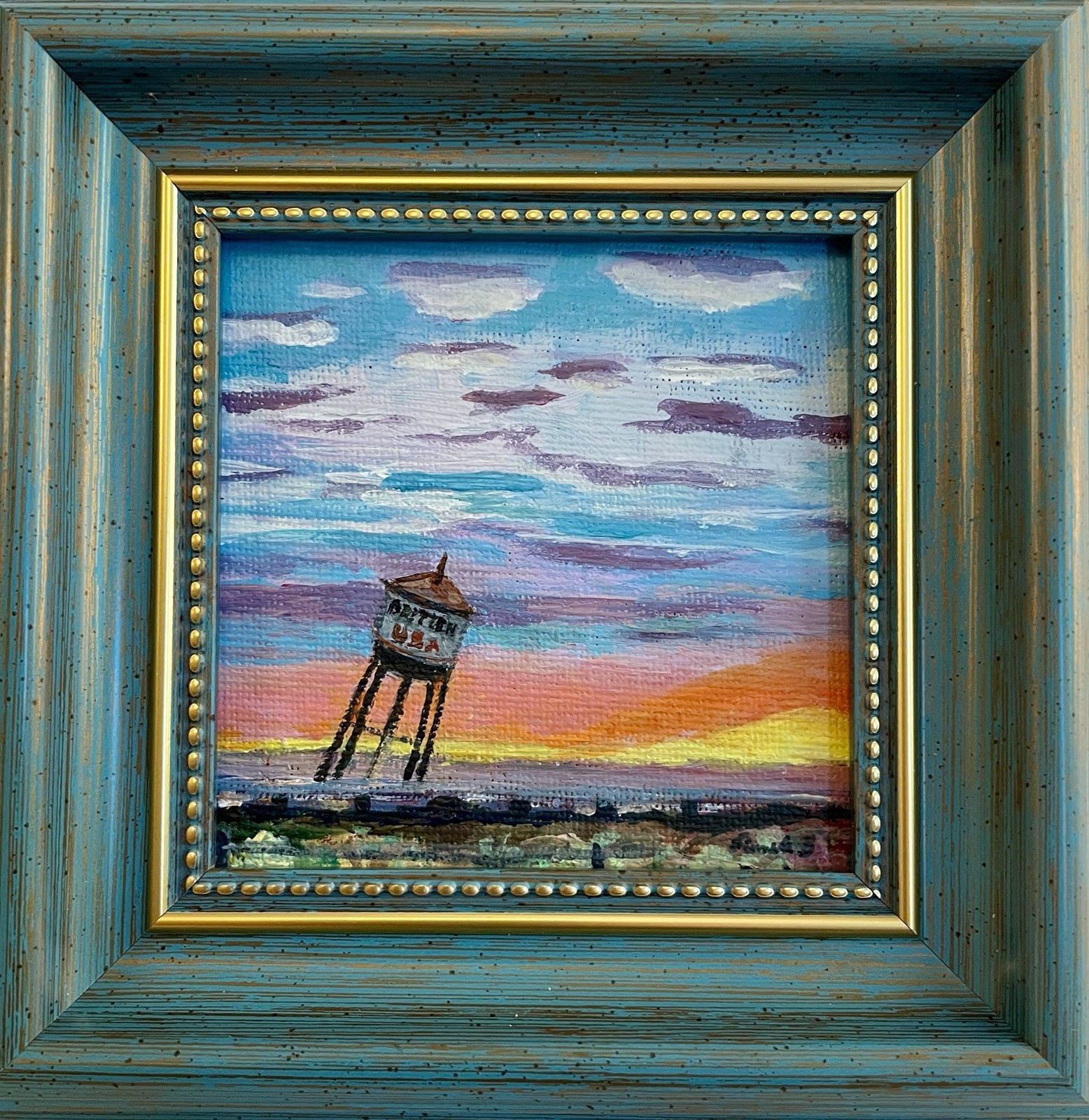 Groom Texas Water Tower Painting Route 66 Folk Art Original