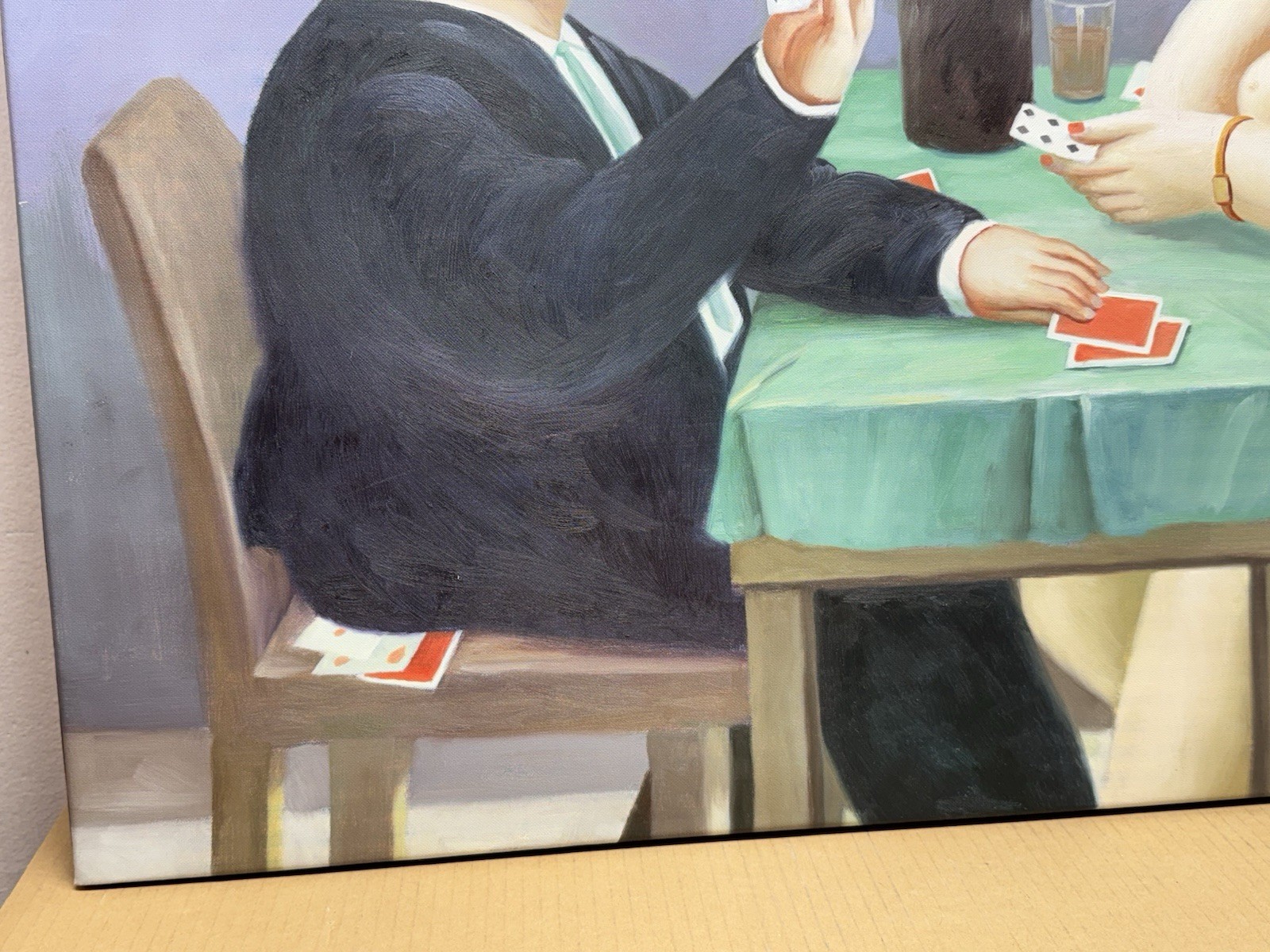 My Friend Oil Painting, Homage to Botero, Large 36 x 24” Unframed