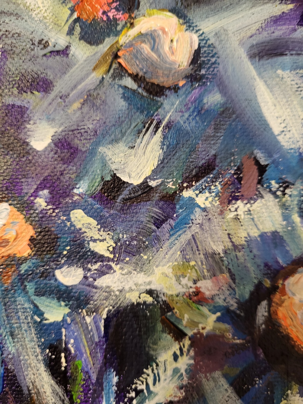 12 X 12 Loose Floral Acrylic Original Painting On Gallery Canvas, Daisies
