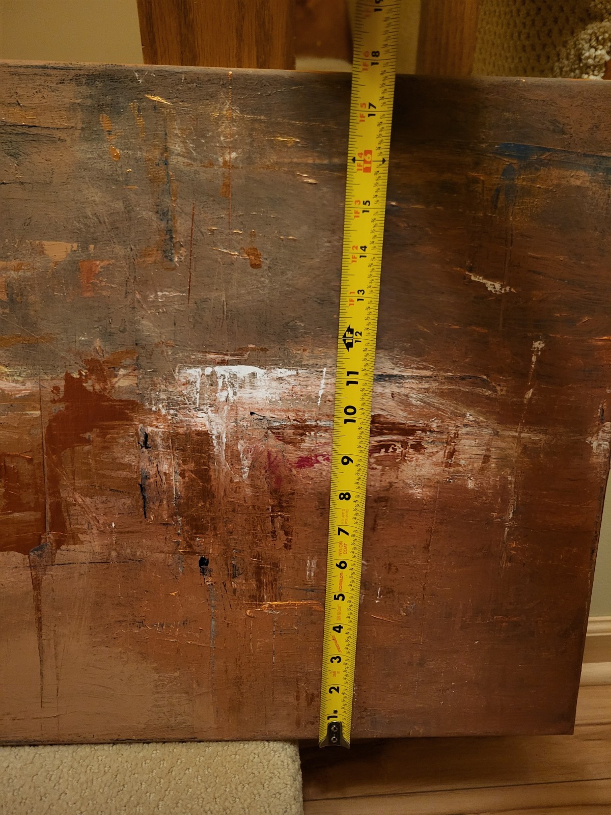 ORIGINAL COFFEE COLORED ABSTRACT ARTWORK Beautiful Outsider Art Painting NEW…