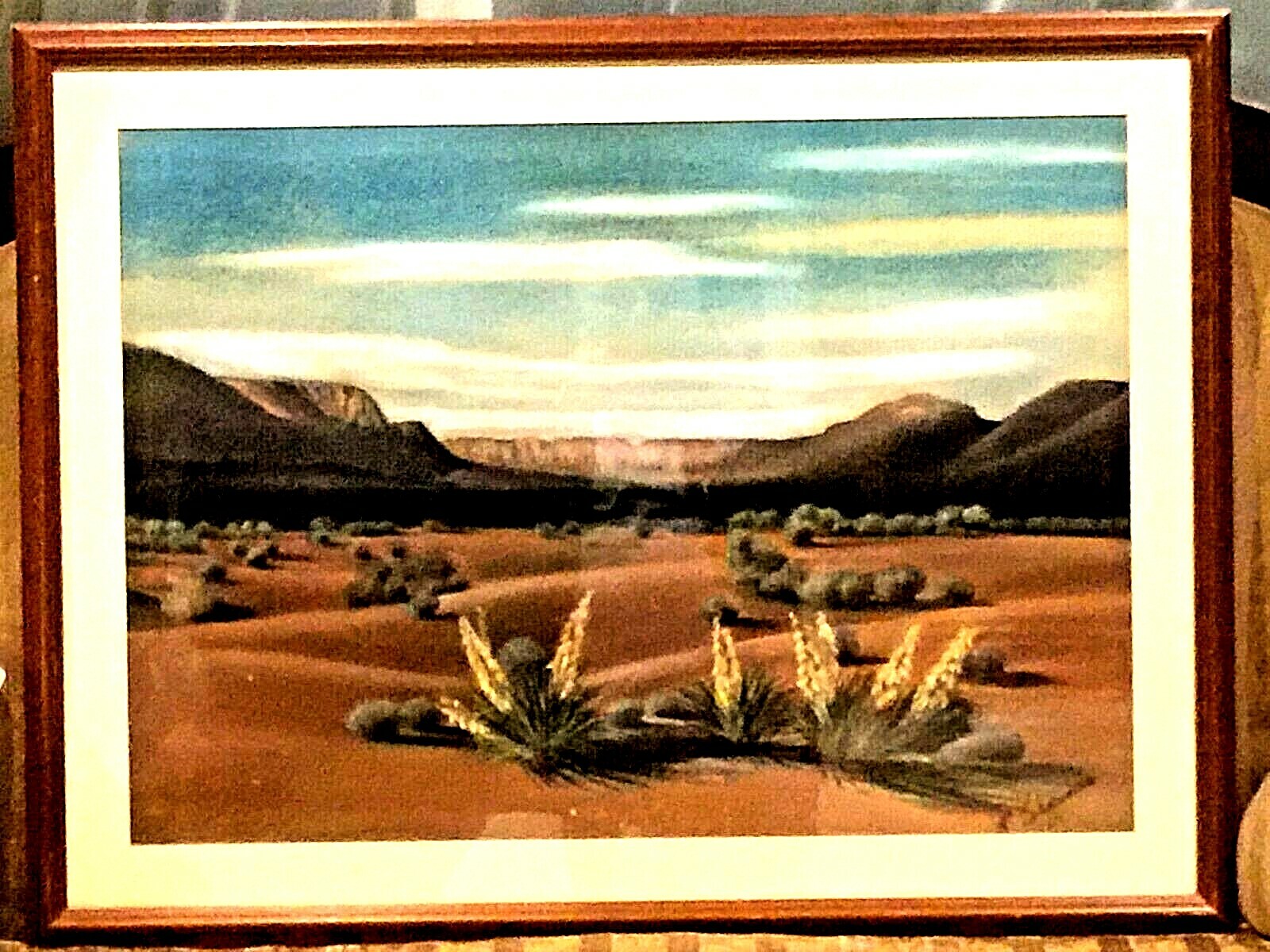 PASTEL ON PAPER H/PAINTED PAINTING LANDSCAP BY CALIFORNIAN ARTIST R.SHERMEE 1956