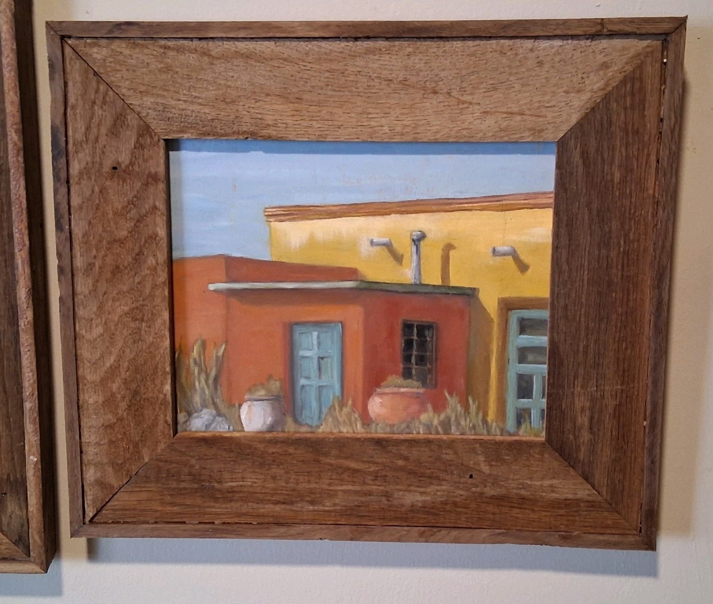 Original Oil Painting 8×10″- Handmade Oak Barrel Wood Frame- Artist Made -signed