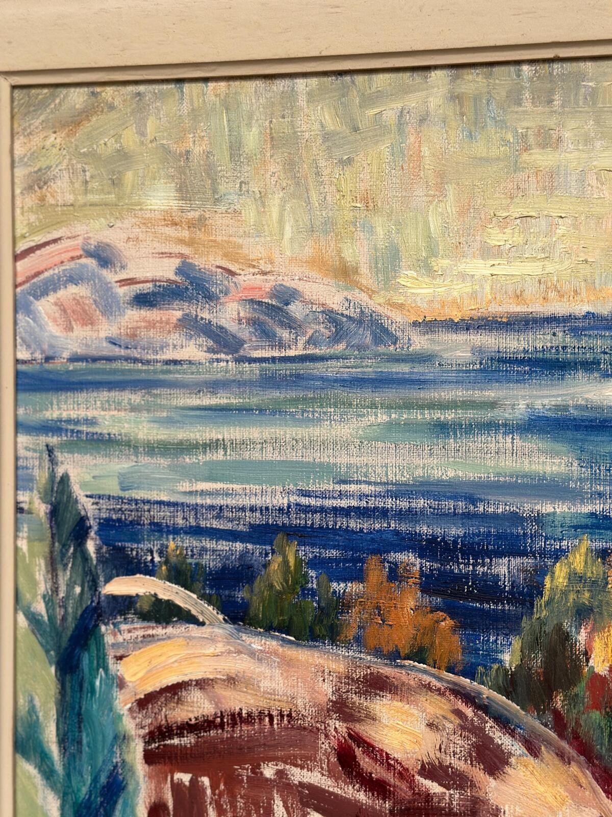 Swedish Oil on Canvas – “Landscape” by Arvid Herbert –Vintage– 75 × 65 cm