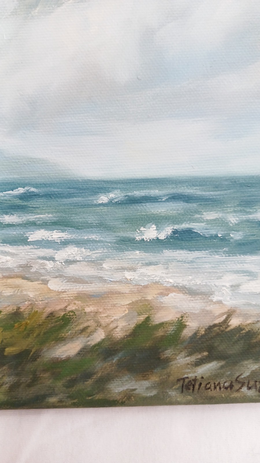 Beach Landscape ORIGINAL Oil Painting Impressionism Ocean Waves 11″x14″