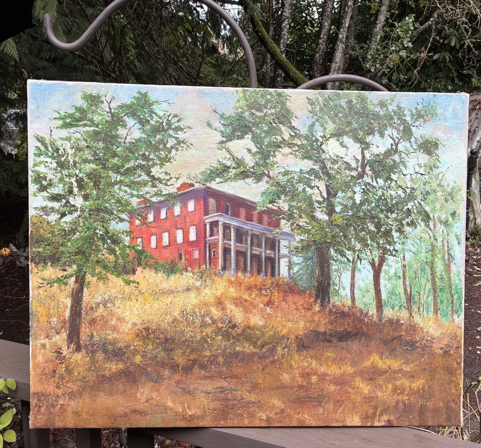 The Bayley House~1970s STUNNING vintage oil painting~Ruth D. Jones~28 1/4″ X 22″