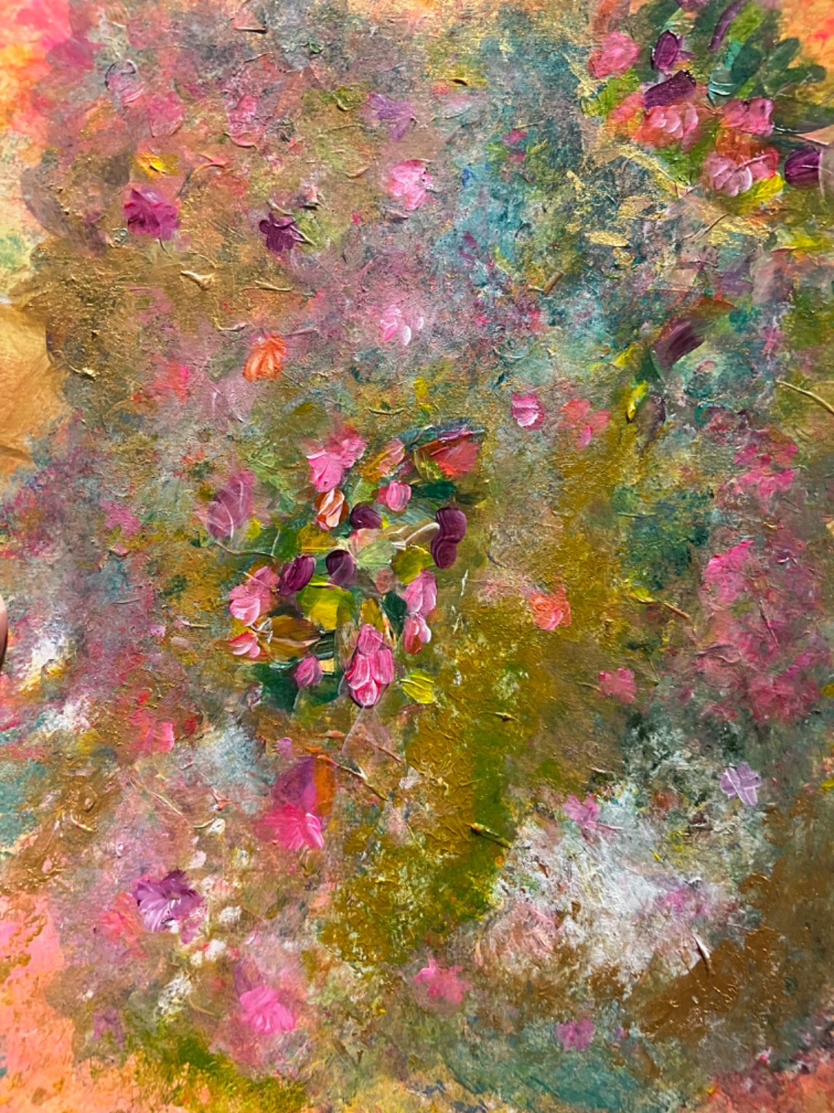 Painting Floral Abstract Original Acrylic Matted 11×14 Modern Art Jimarieart