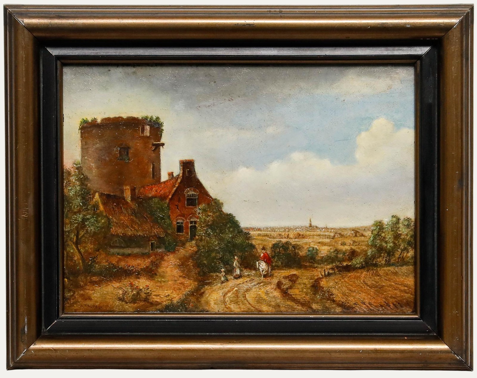 Framed Late 19th Century Oil – The Round Tower