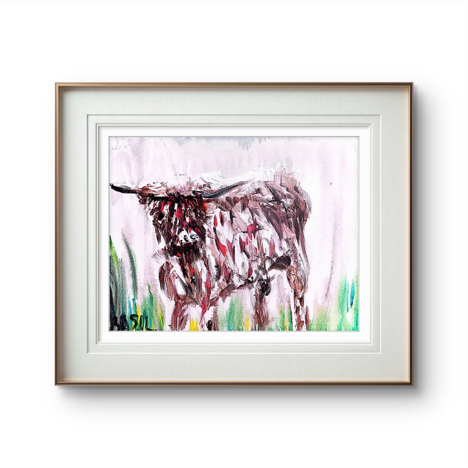 Red Bison Contemporary Expressionist Original Painting