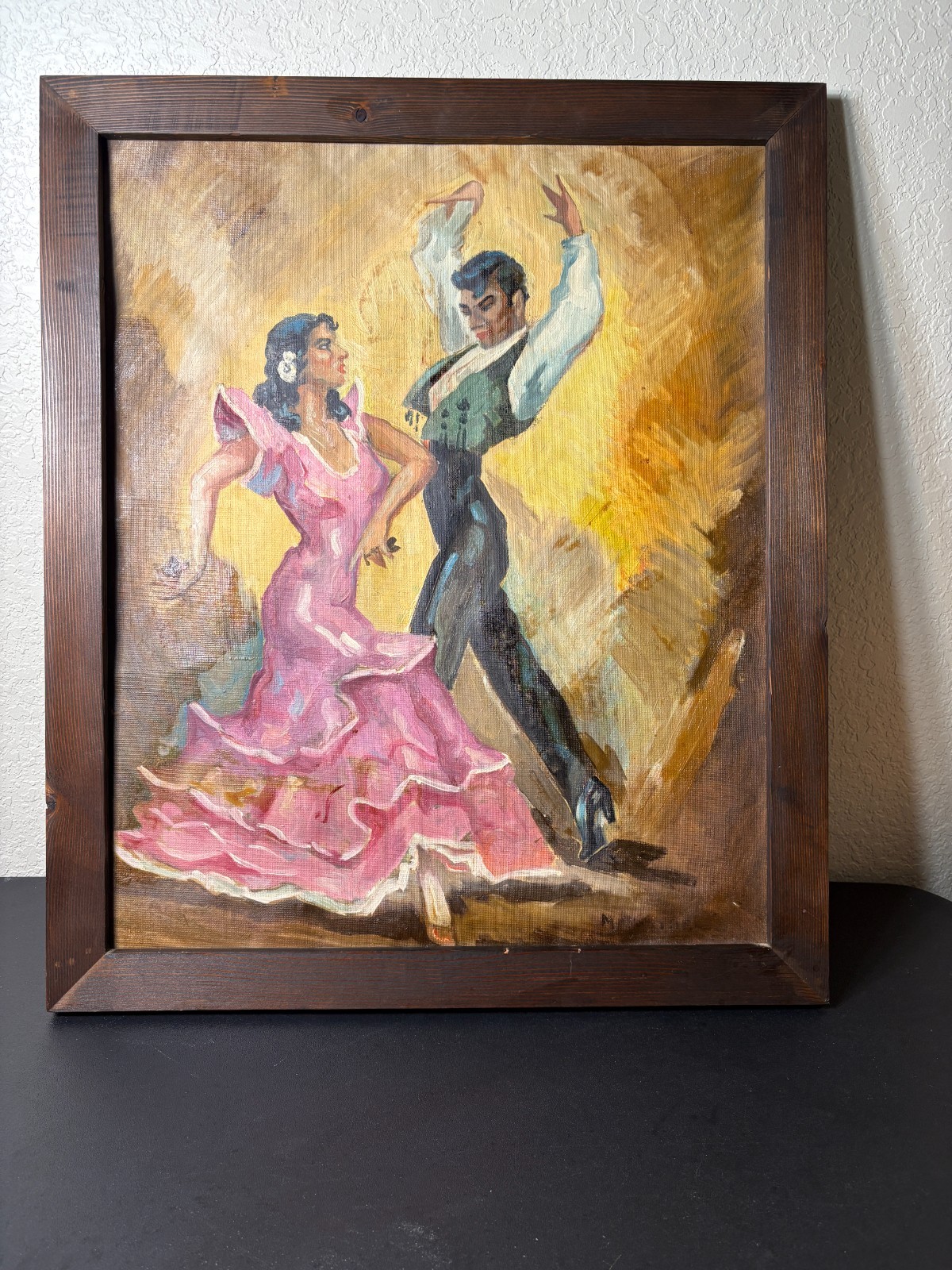 Original Oil on Canvas Mid Century Flamenco Dancer Painting Mildred Jones