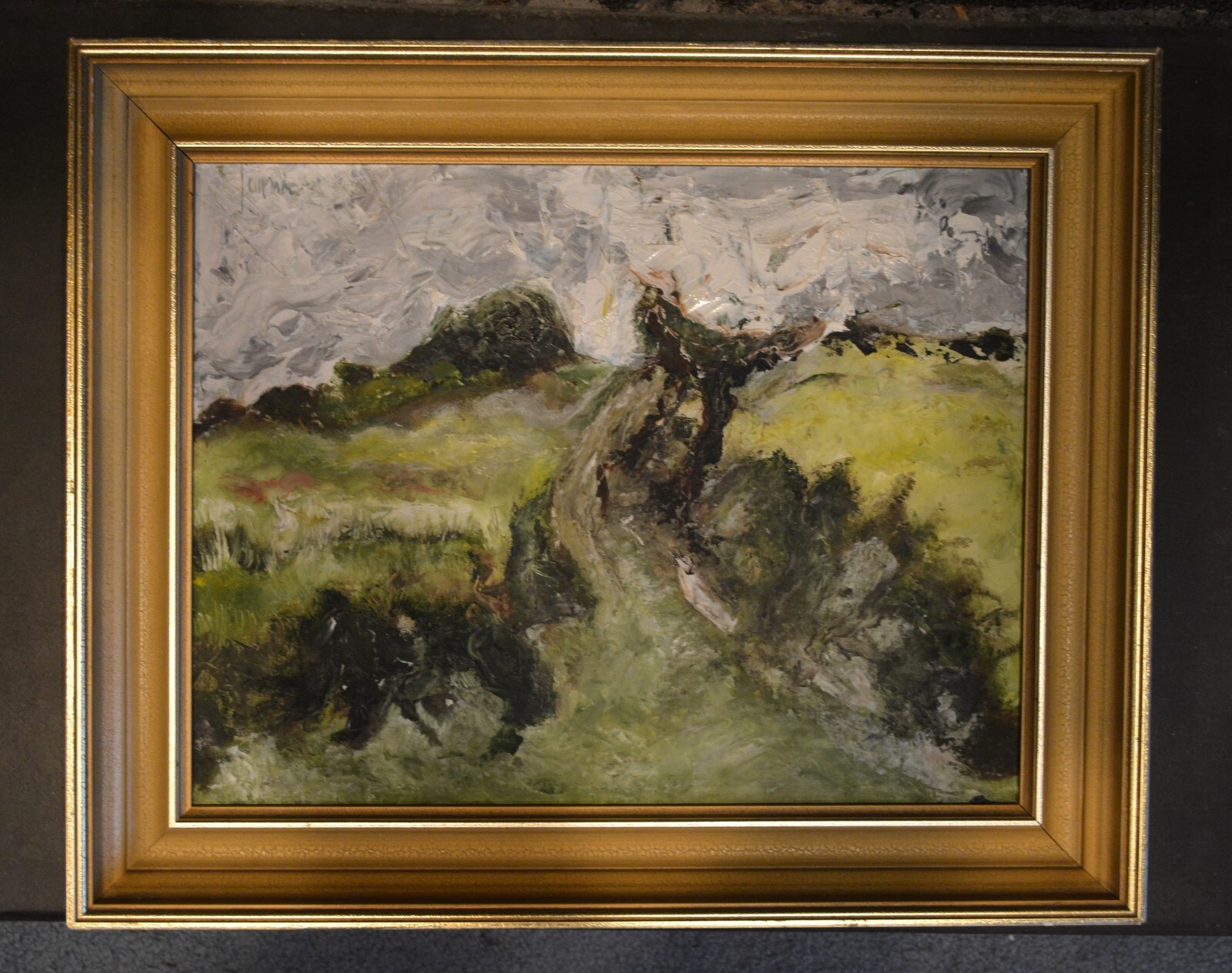 Kampala Uganda – Vintage Landscape Painting of Rolling Green Countryside – 1967