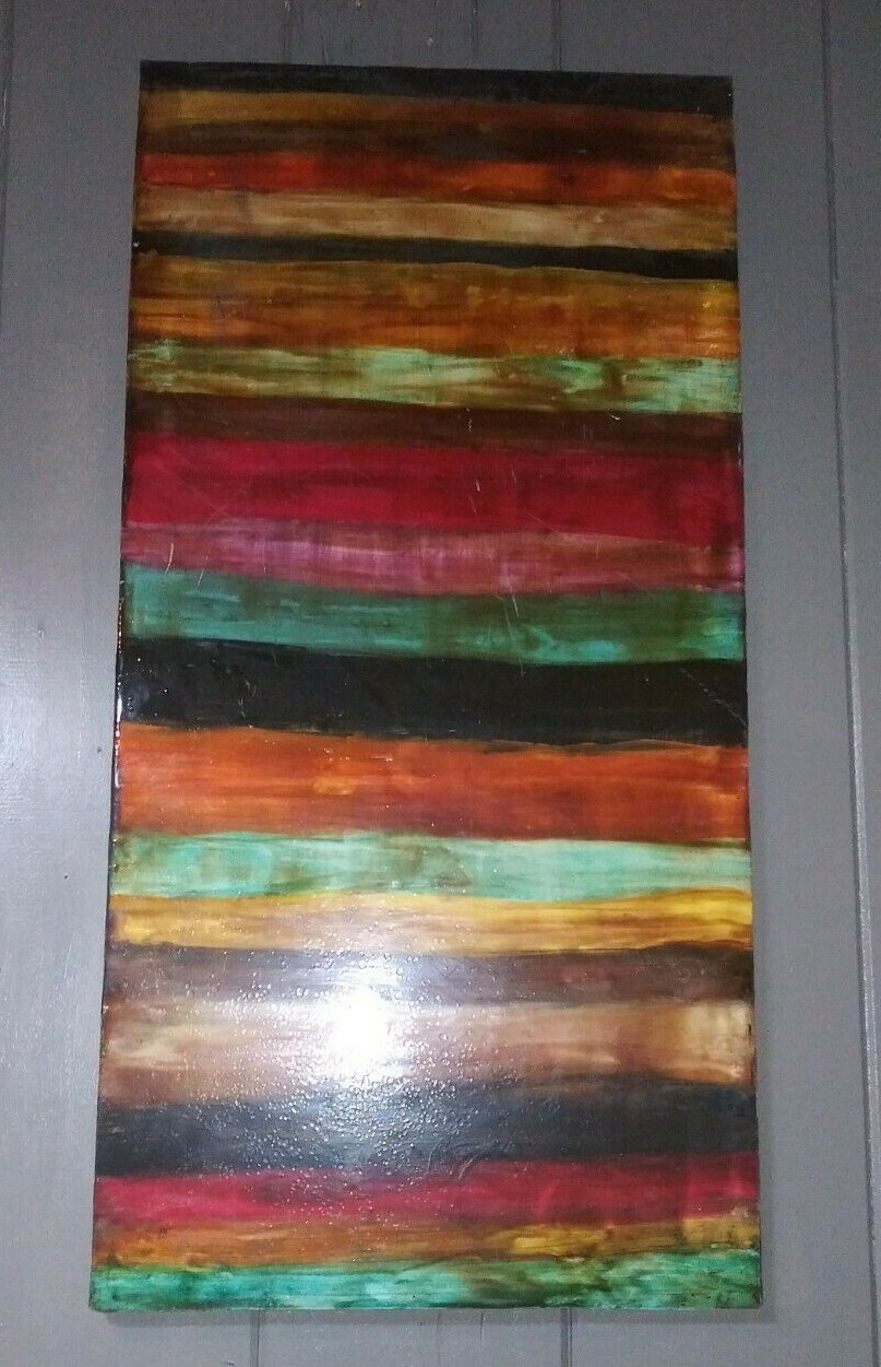 “Stripes” 2ft x 4ftx 2inch resin painting by KaraFuze on wood!!!