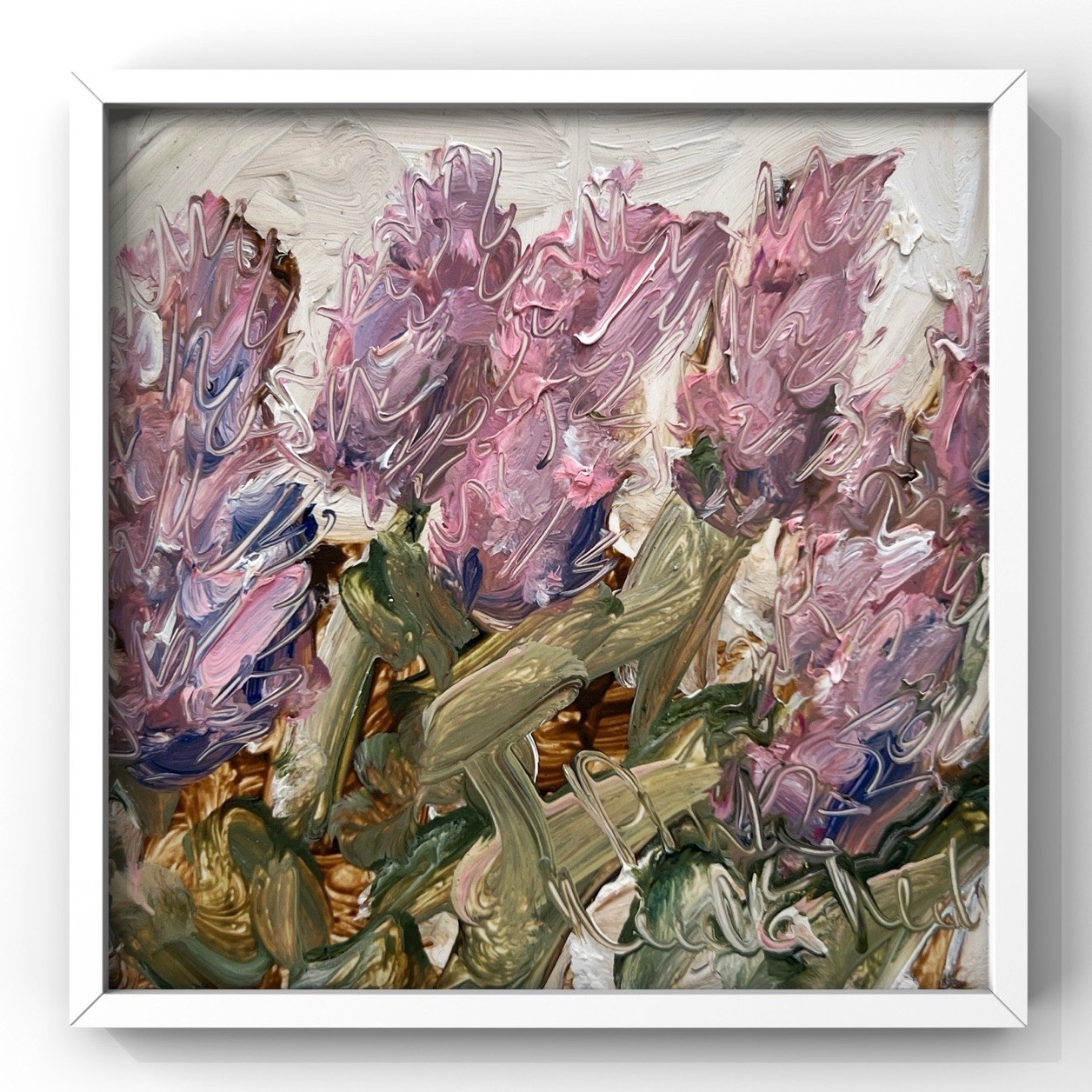 Australian Native Flowers Plants Art Framed Painting Floral Pink Mulla Mulla Art