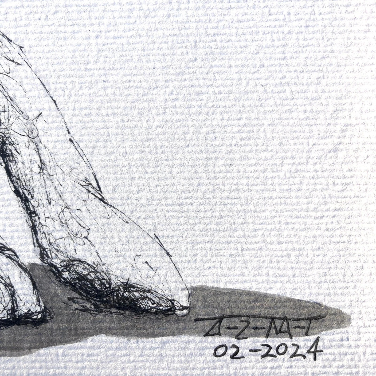 ALAIN DONATE CUBAN ART Painting ORIGINAL SKETCH DRAWING INK /CARDBOARD 12″X 16″