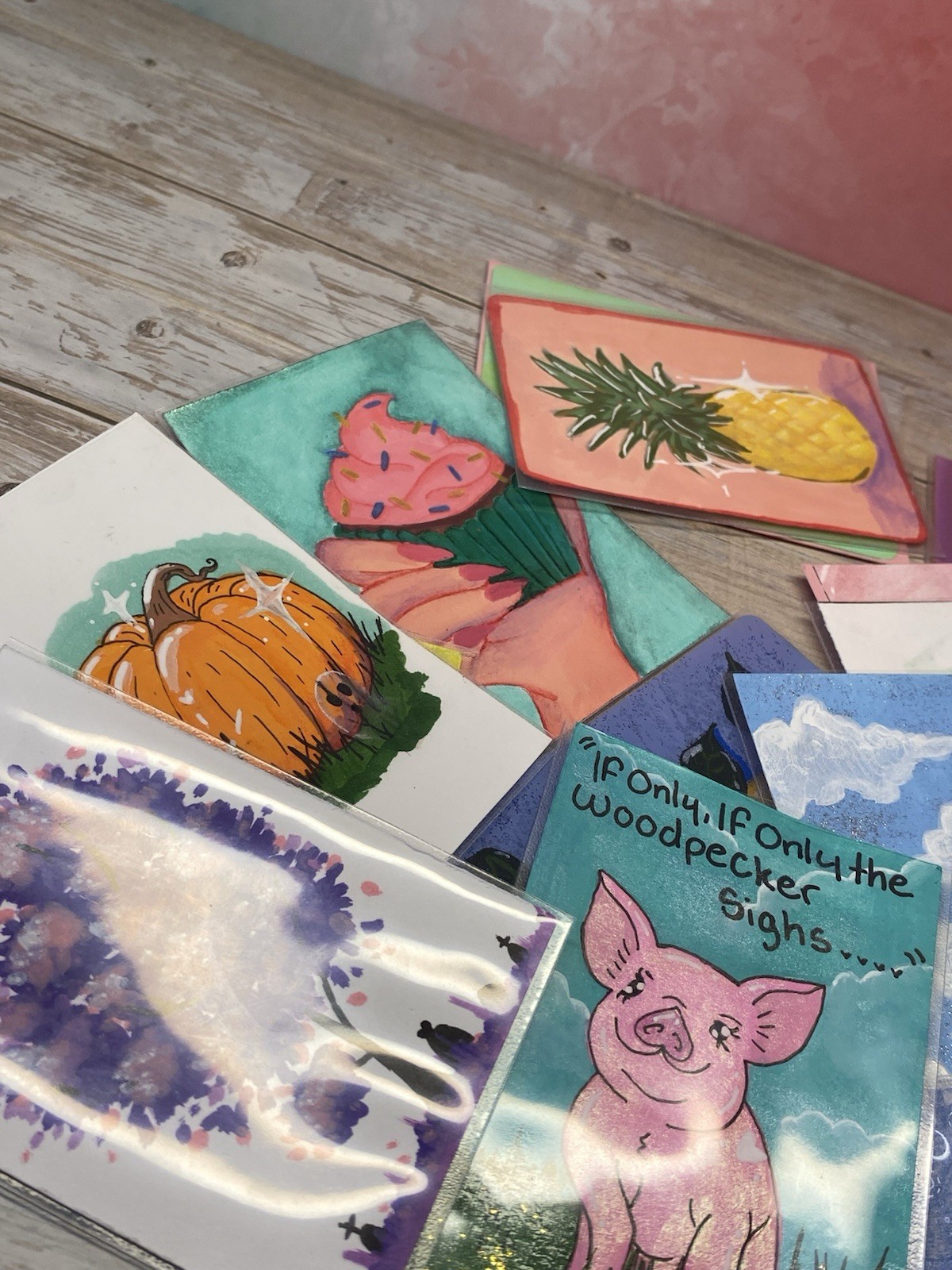 Original Corn Dog ACEO OOAK Miniature Food Art Card County Fair Carnival