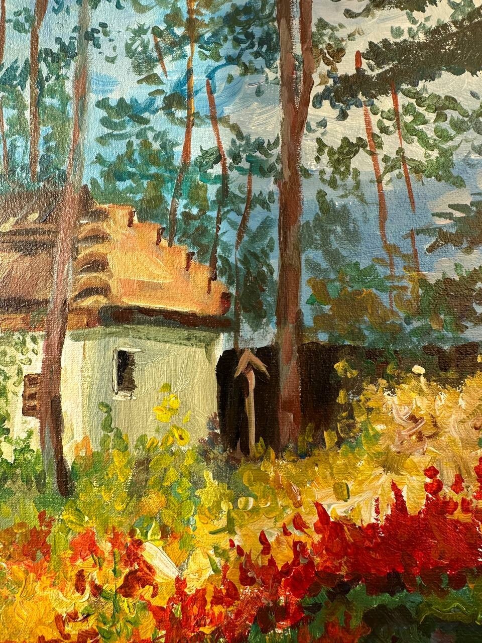 Painting by Ukrainian Kostiuk-Shostka “Ukrainian landscape”Original Signed Art