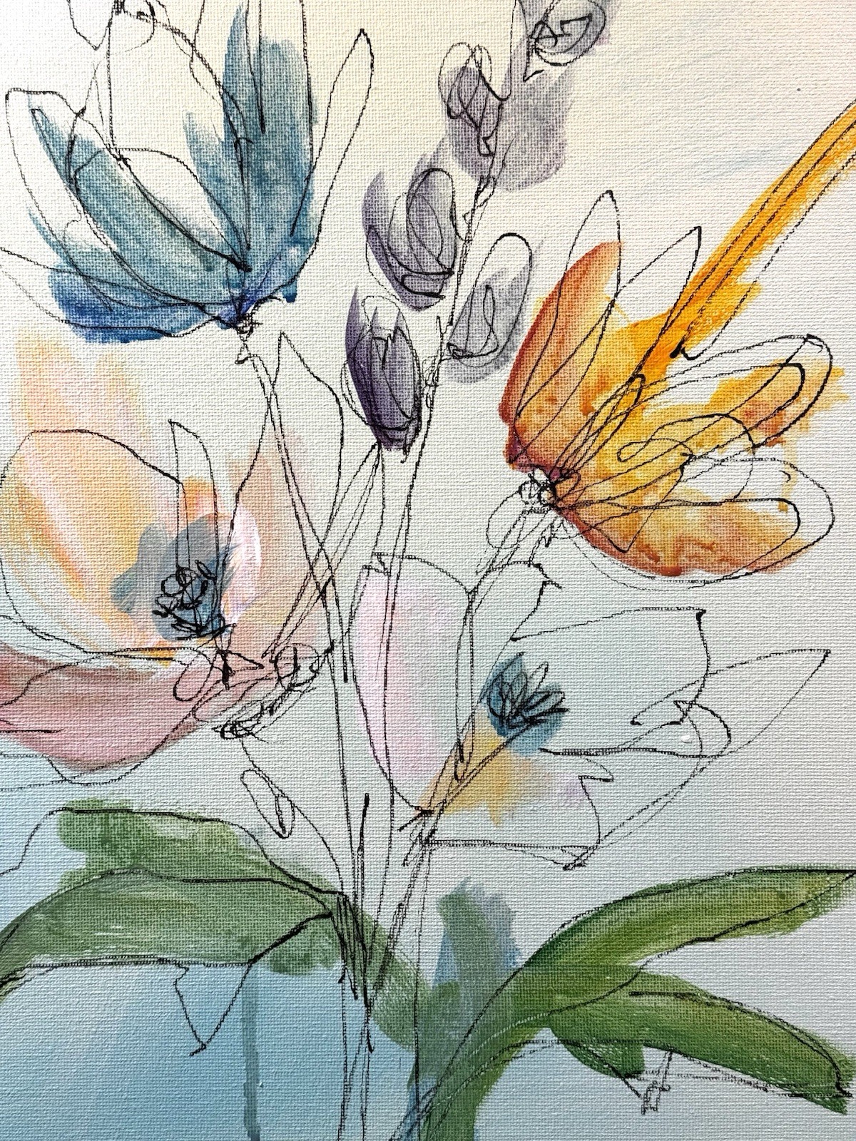 SAMATOWIC Original Abstract Expressionism 12×16 Flowers Handmade Signed Art 368