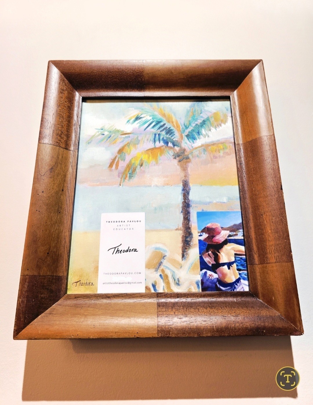 Original, Double Signed, “Theodora Pavlou” Oil On Canvas “Jamaica Sands” 11×13