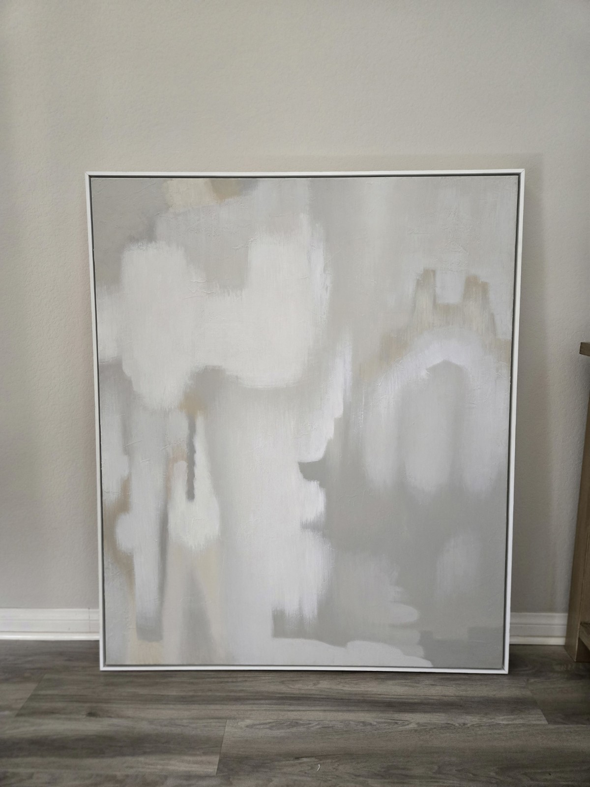 Minimalist Modern Abstract Large Wall Art on Gallery Framed Canvas 49”x41”