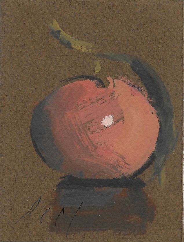 Original Acrylic Painting Aceo Tangerine Still Life Fruit Miniature Art Signed