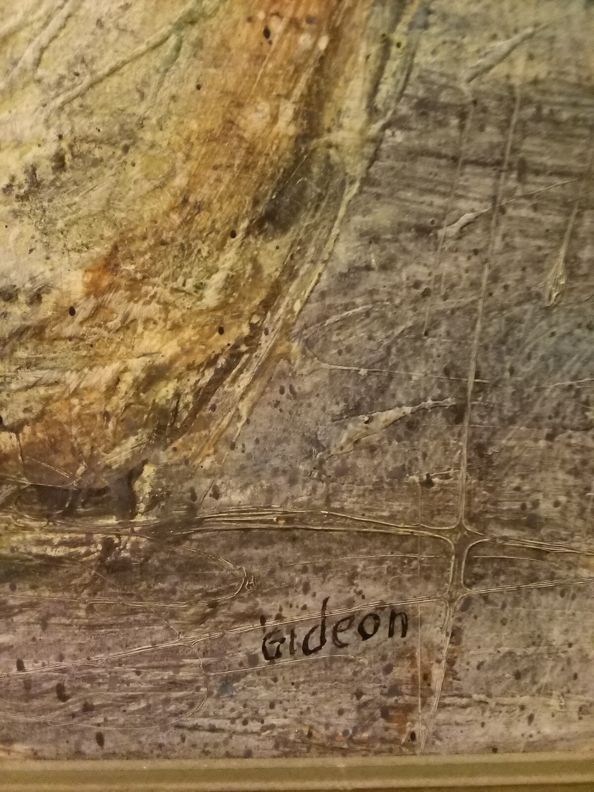 Original Gideon Art! Honolulu Artist Mixed Media Painting 1940s, Tip Freeman