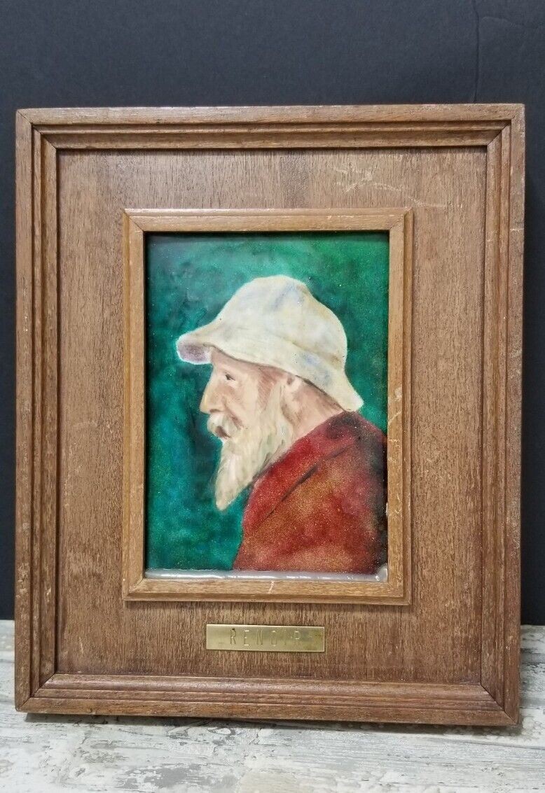 Art Deco Nouveau Enamel Plaque Rare copy French Painter RENOIR see read all