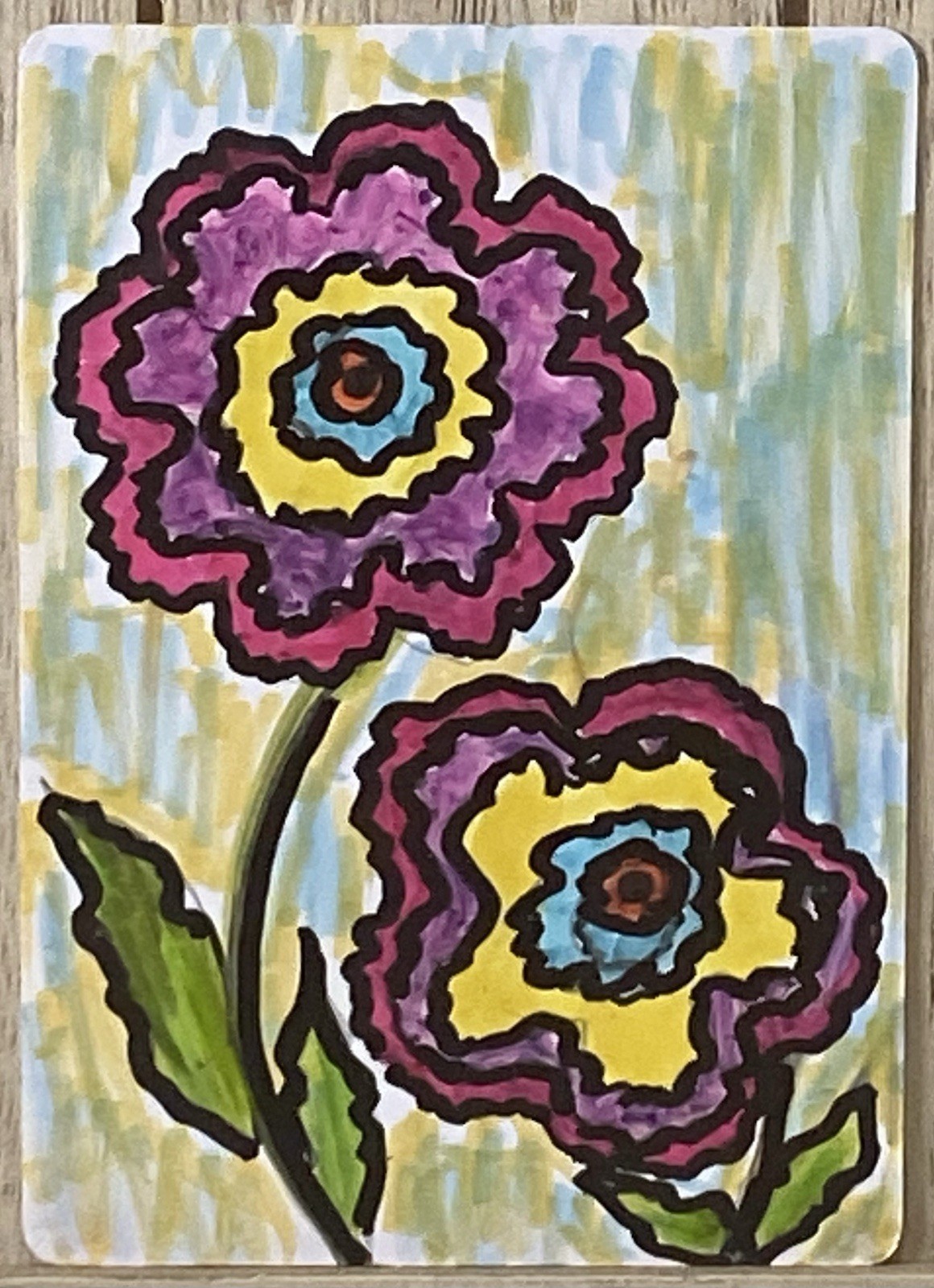 Flowering. Original ACEO Art Card