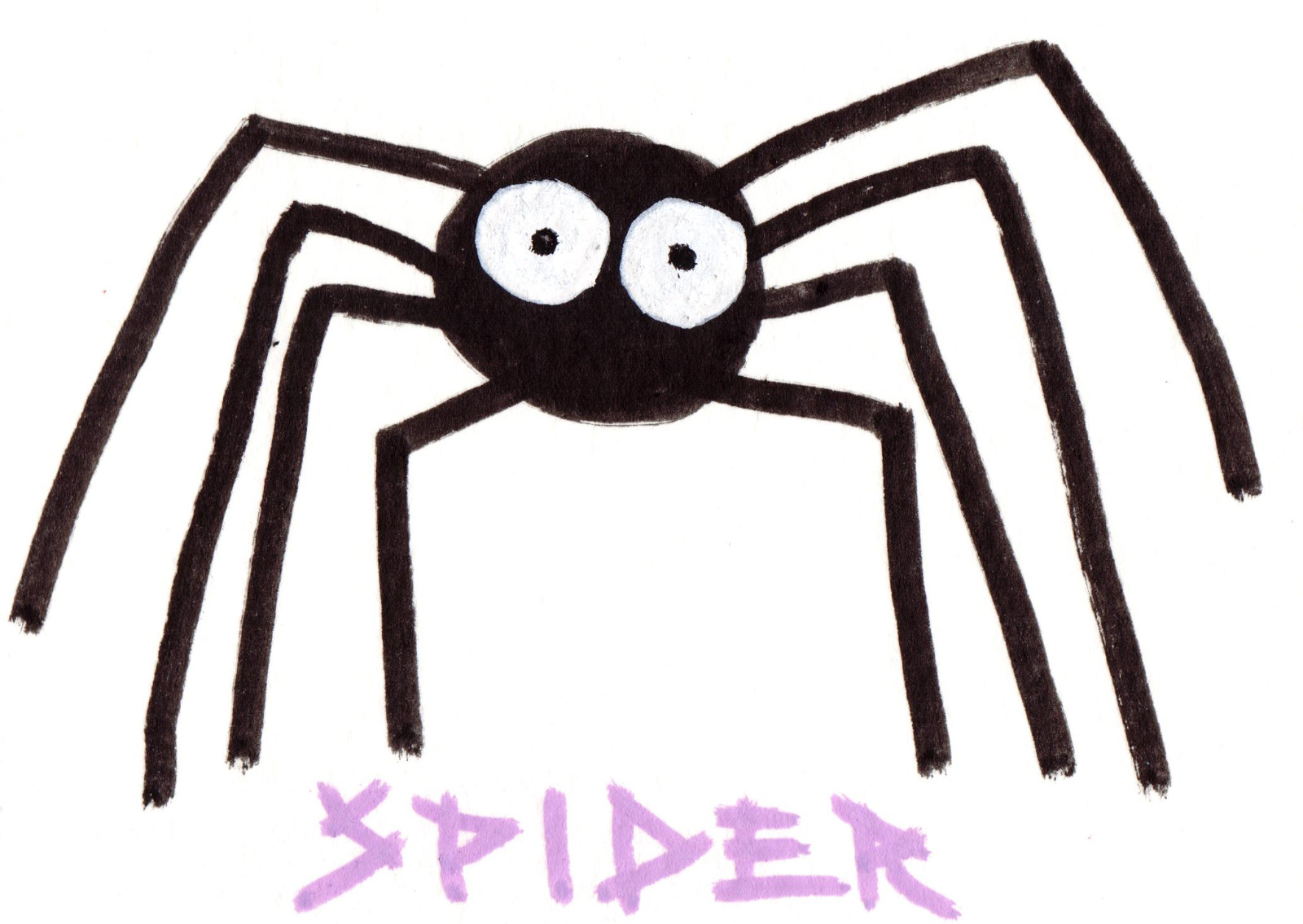 ACEO Acrylic Art Card Original – Black Spider – Animals from Memory 2.5×3.5