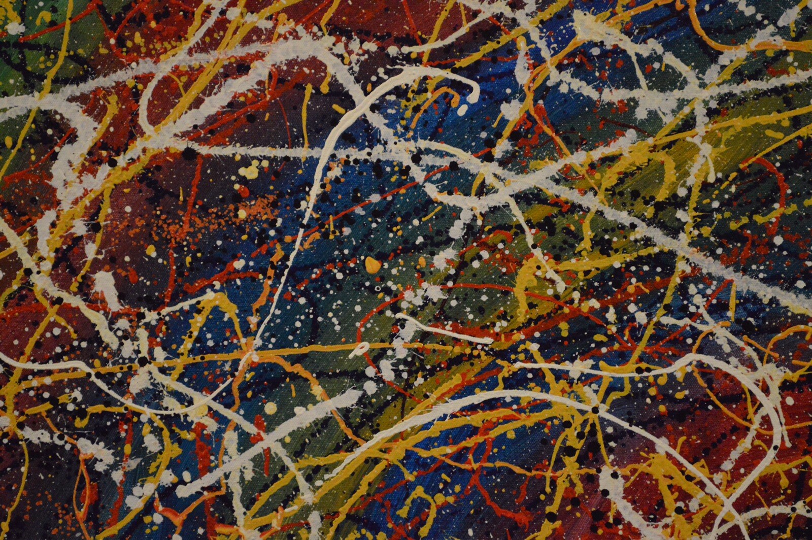 Jackson Pollock style￼￼ Canvas painting￼ 72” X 60”Abstract,Modern,XL, Landscape￼