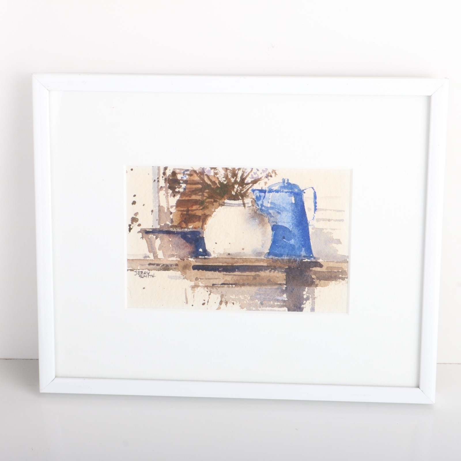 Jerry Smith Watercolor Painting Indiana Artist Still Life Farmhouse