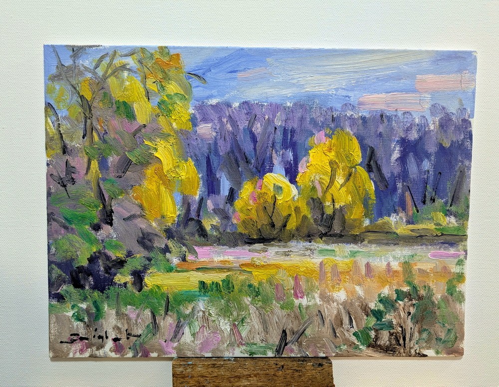 Original Artwork 9”x12” Oil Canvas Panel Moraine Hills Tadeusz Seidel
