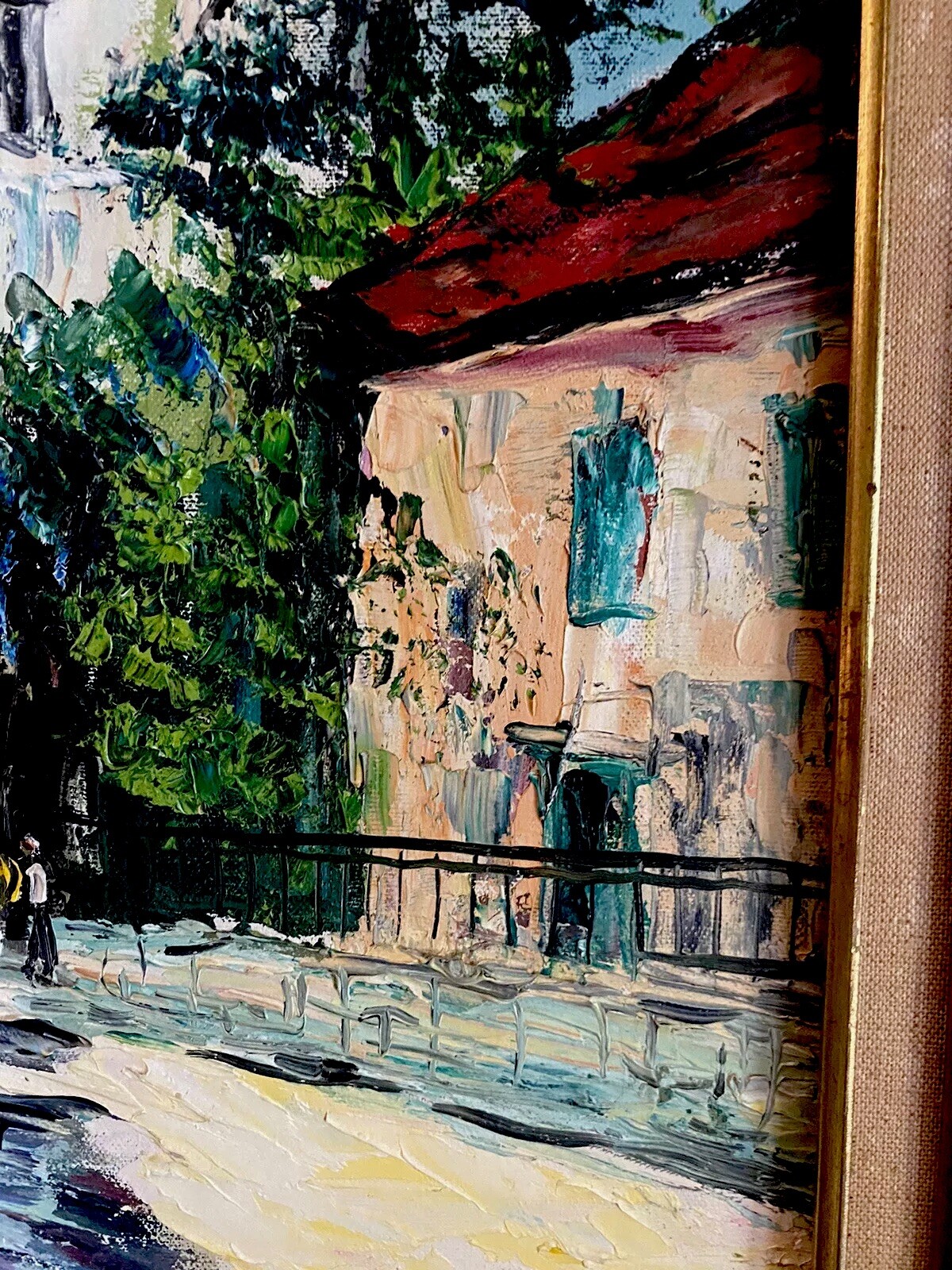Original Oil Painting of Street Scene by Tea Sternklar Framed, In Excellent Cond