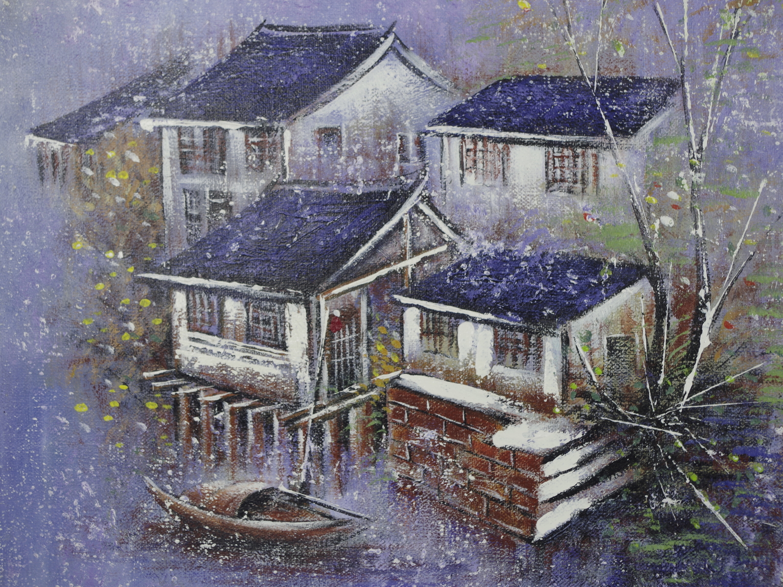 Single-piece Work Original Oil Painting Canvas Singed Customized House 36*40cm