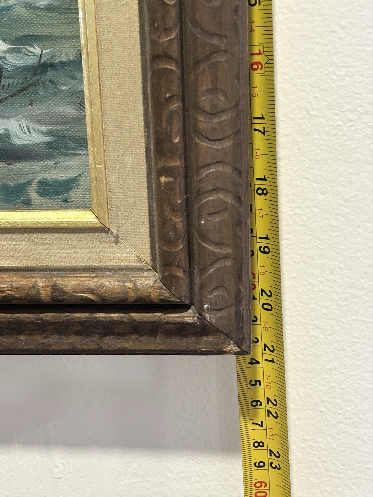Vintage Framed Impressionist Sailboat Seascape Painting on Canvas, Nautical