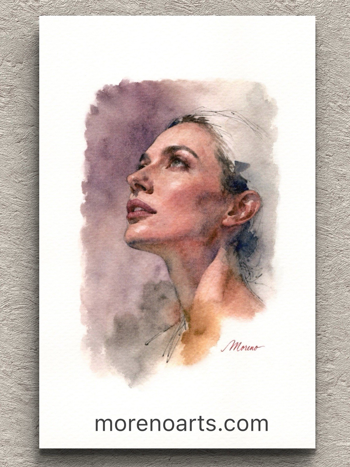 Original Female Figure Portrait Classical Painting 5.5×8.5 Book page