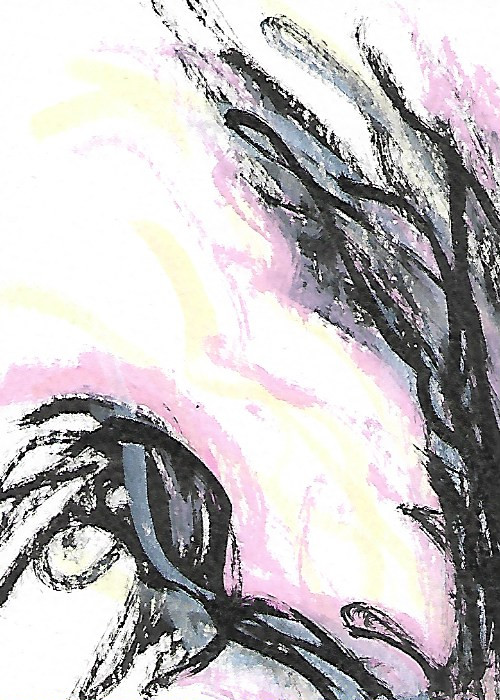 ACEO ATC CARD “My Dark Flames” REASOR Original Abstract Painting 2.5×3.5