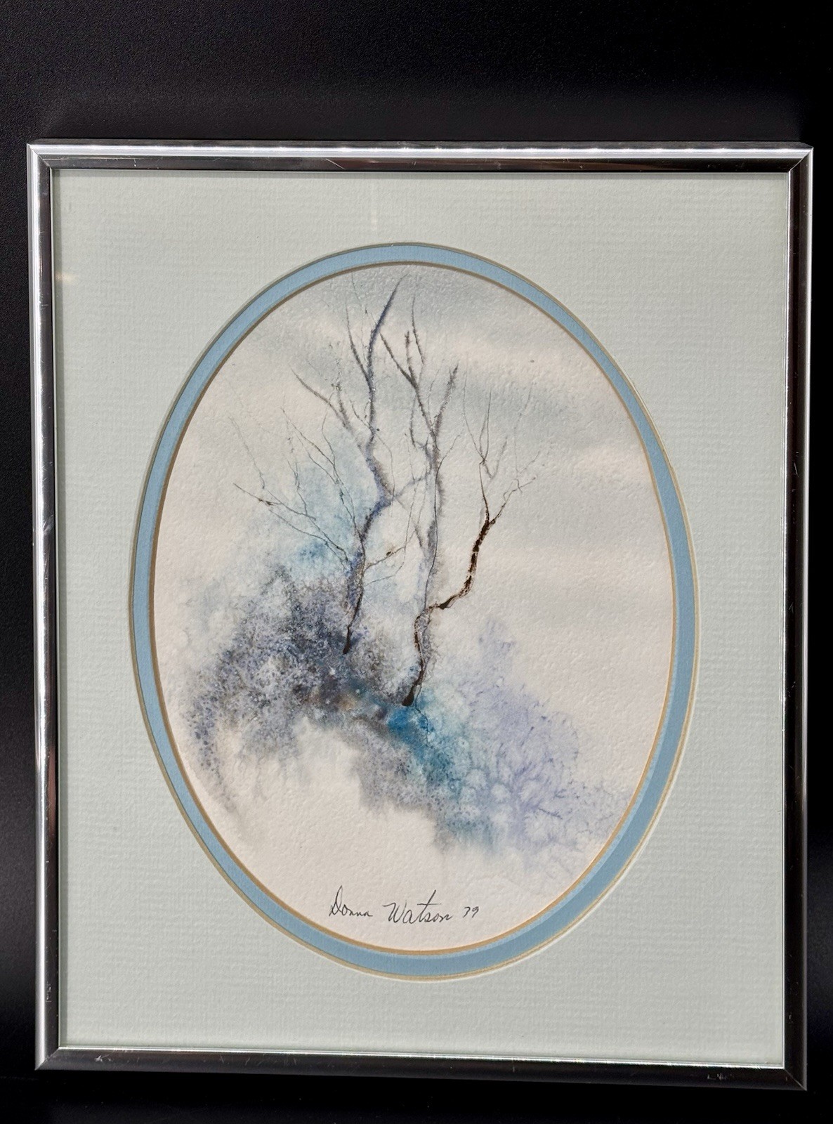Donna Watson Watercolor 1979 Nature Signed Oval Frame Original Jacobson’s 10×8”
