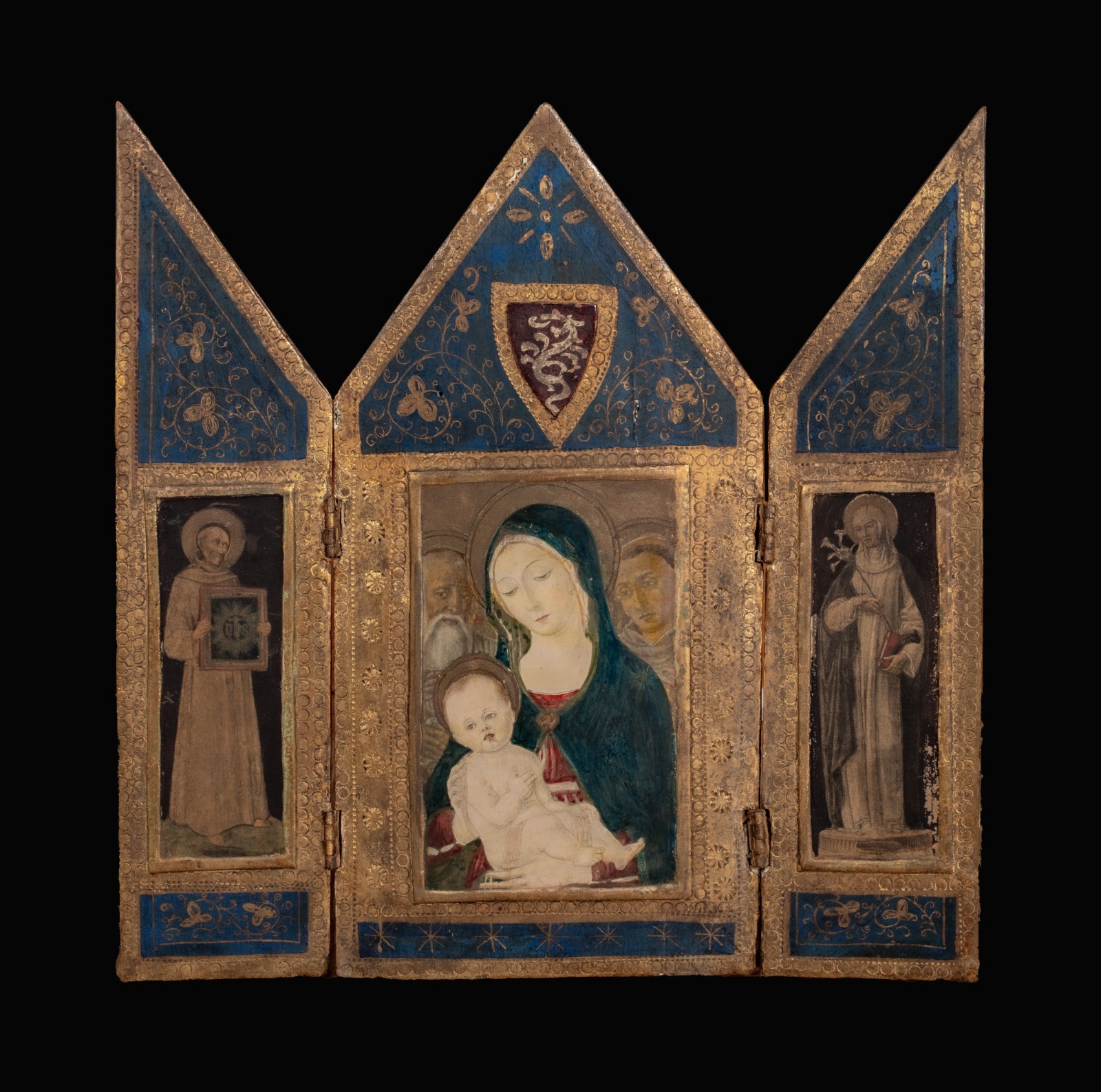 Italian Triptych Madonna Child & Saints MATTEO DI GIOVANNI (SIENA 1435-1495)