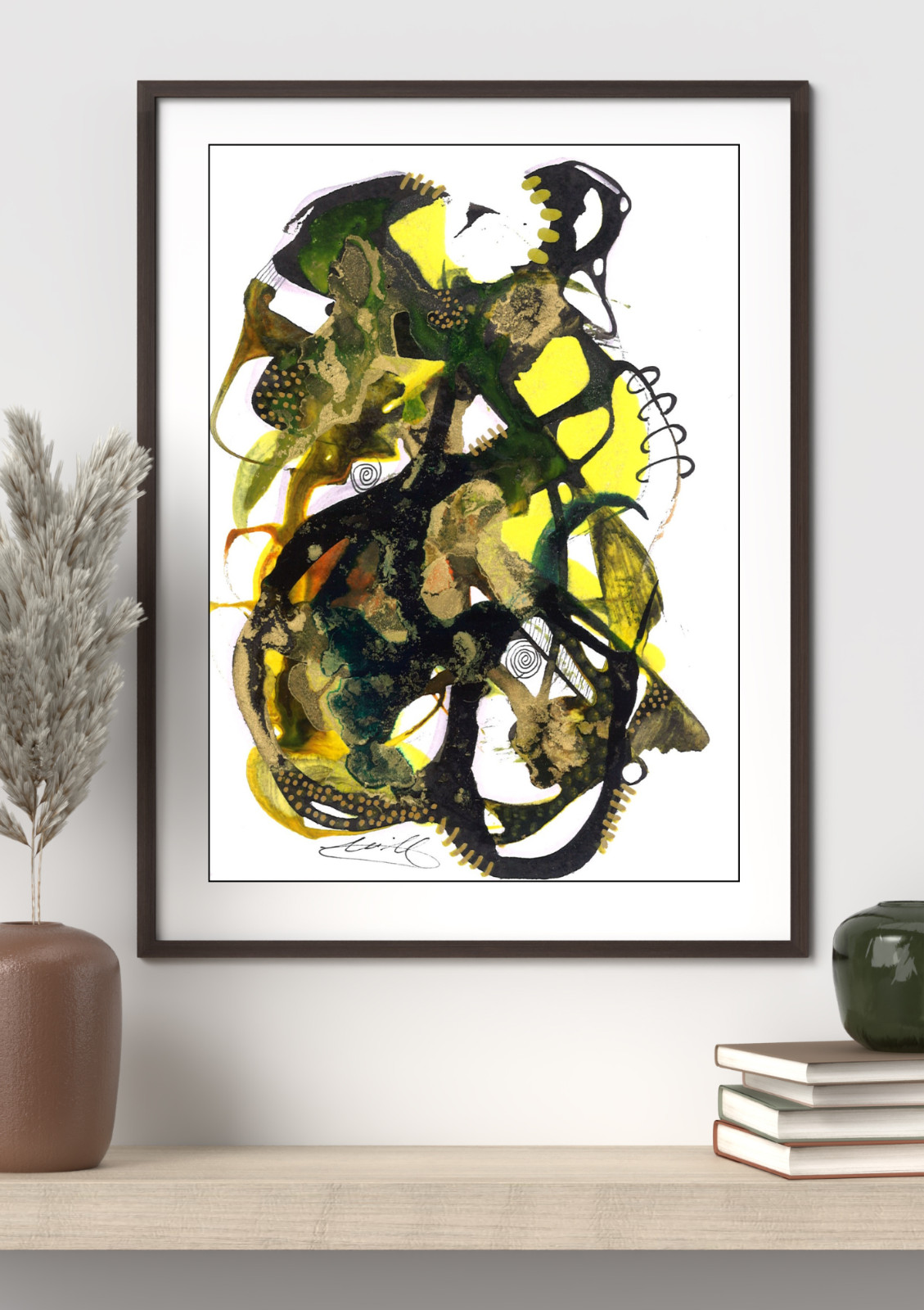 Alcohol Inian acrylic ink drawings recycled watercolor paper leaves Fall season