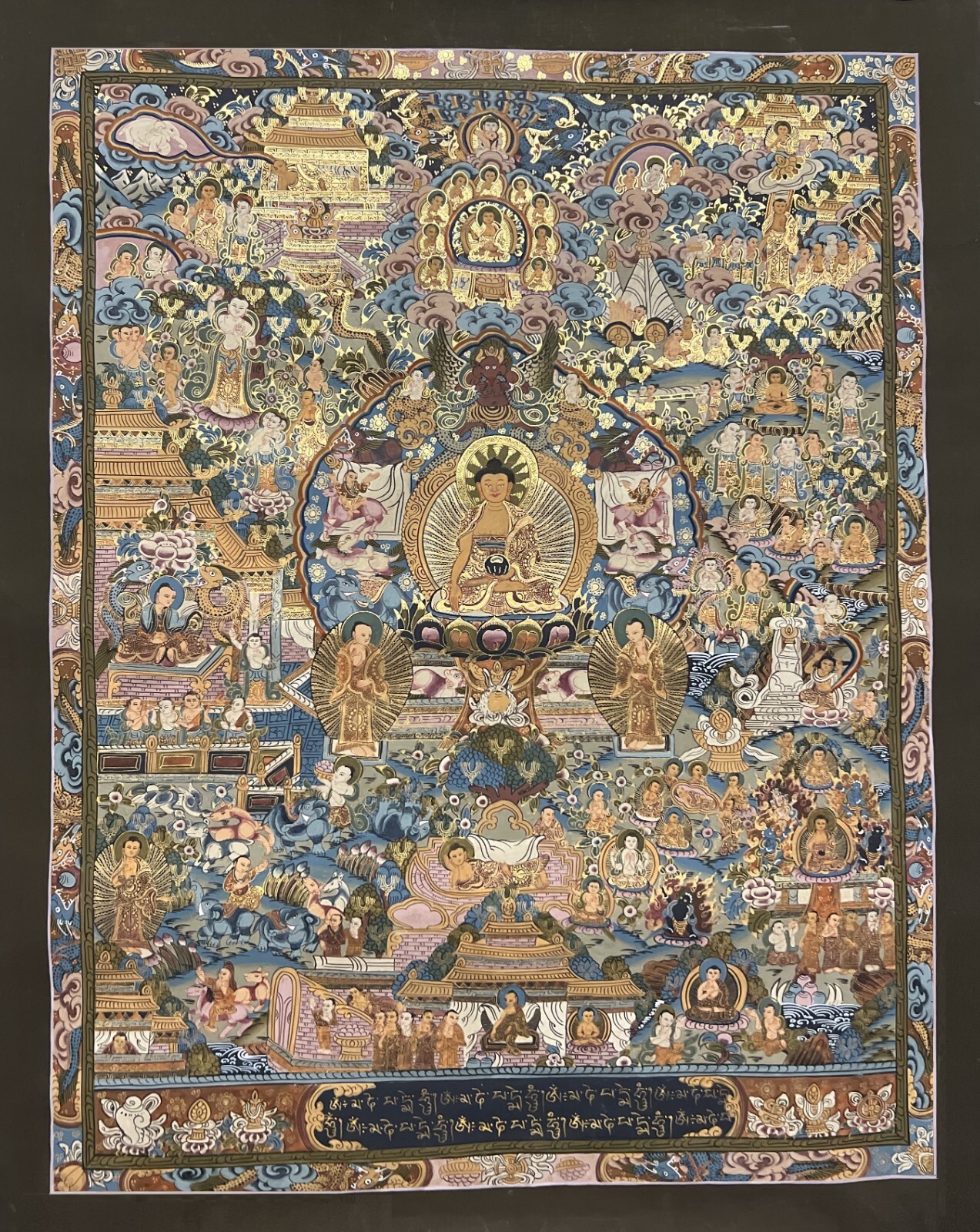 BUDDHA LIFE MANDALA MASTERPIECE TIBETAN THANGKA PAINTING HANDMADE NEPALESE ART
