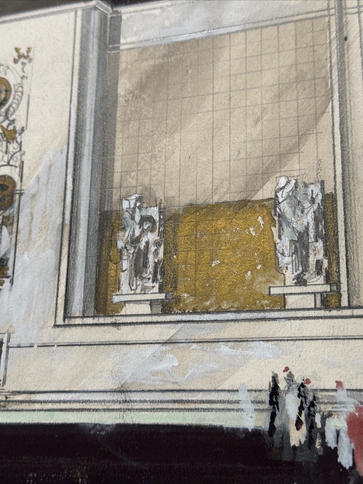 Millard Sheets Painting Architecture Architectural Mid Century Masonic Temple