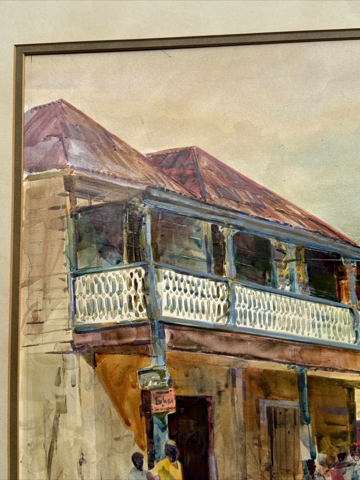 NEW ORLEANS PAINTING AFRICAN AMERICAN URBAN STREET SCENE BATON ROUGE LOUISIANA