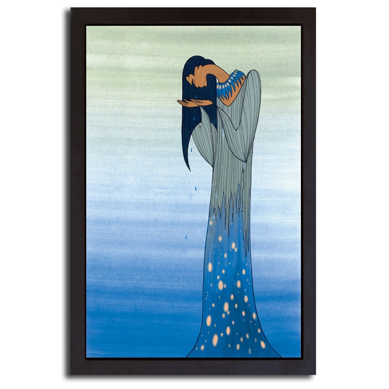 Black Framed Mother Earth’s Tears by Noel Gallery Wrap Canvas Art (26 x 18 in)