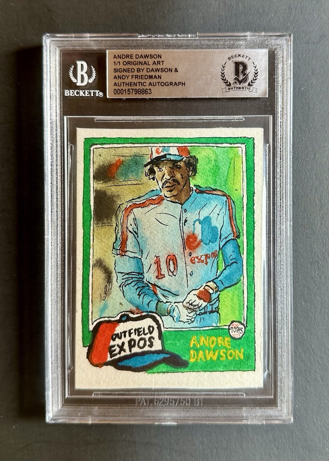 1981 Topps Andre Dawson Autograph Original Art 1/1 Andy Friedman BGS Authentic